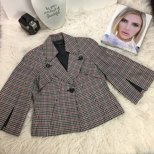 Nine West Plaid cropped blazer